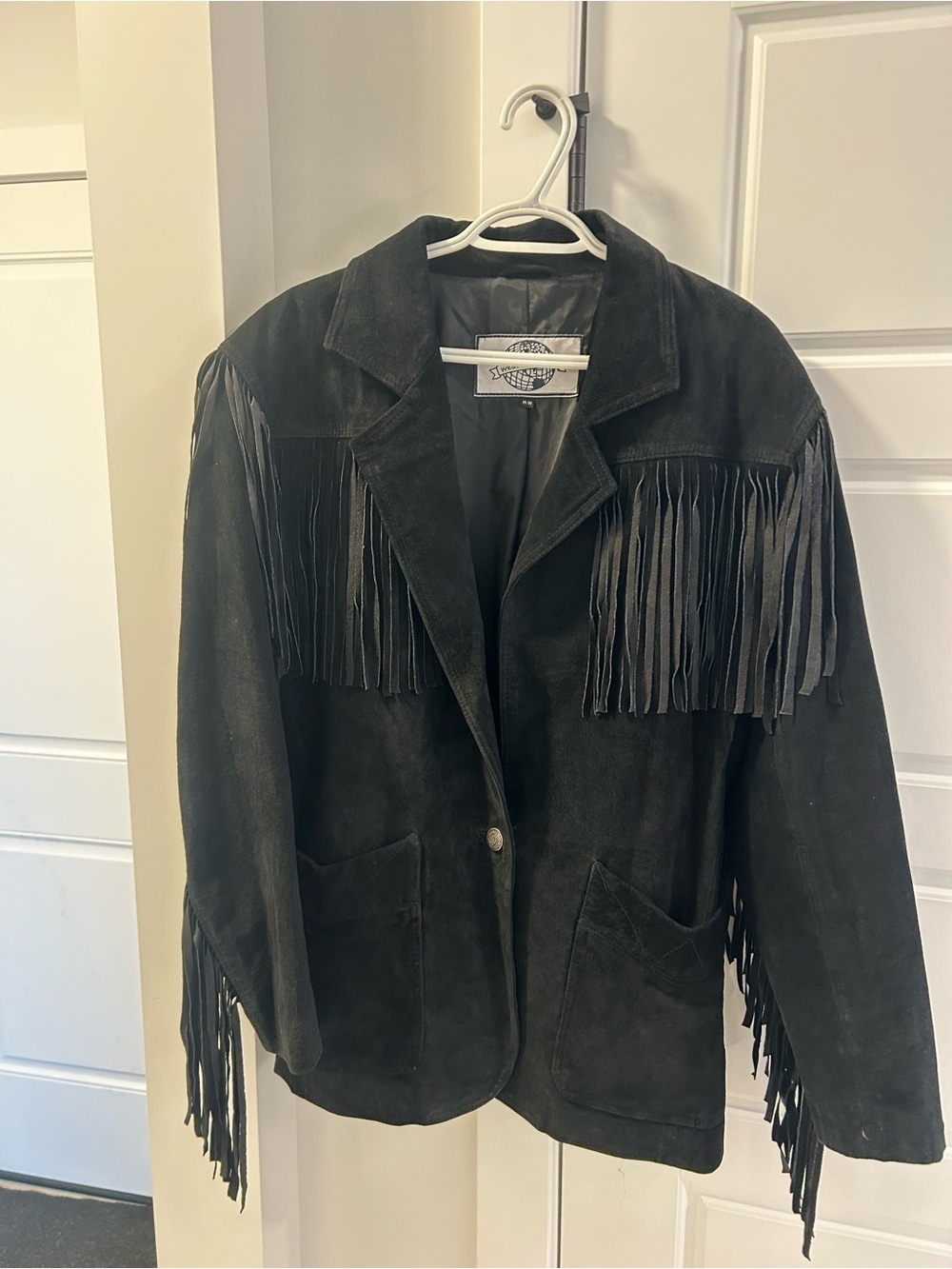 Women's Black Fringed Suede Jacket